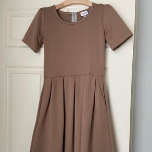 Solid Color Midi Dress with Pockets